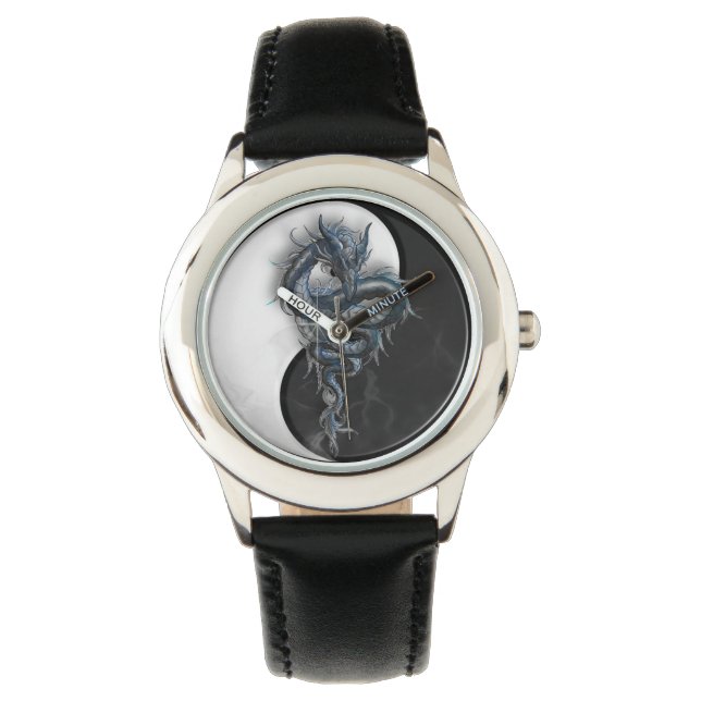 Yin Yang Chinese Dragon Kids Montre Réglable (devant)