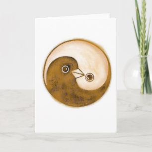 Yin Yang colombe paix et harmonie Carte de voeux