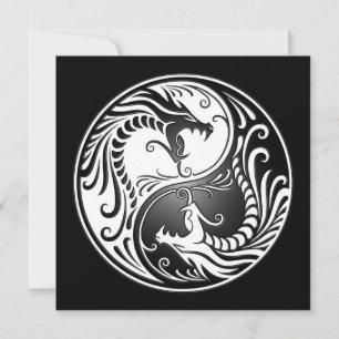 Yin Yang Dragons, blanc et noir