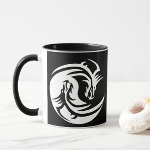 yin yang dragons café tasse
