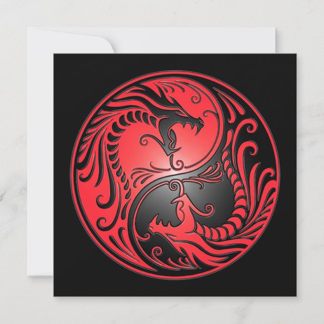 Yin Yang Dragons, red and black (Devant)