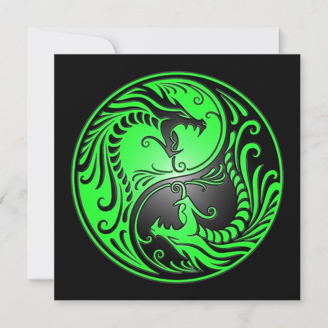 Yin Yang Dragons, vert et noir (Devant)