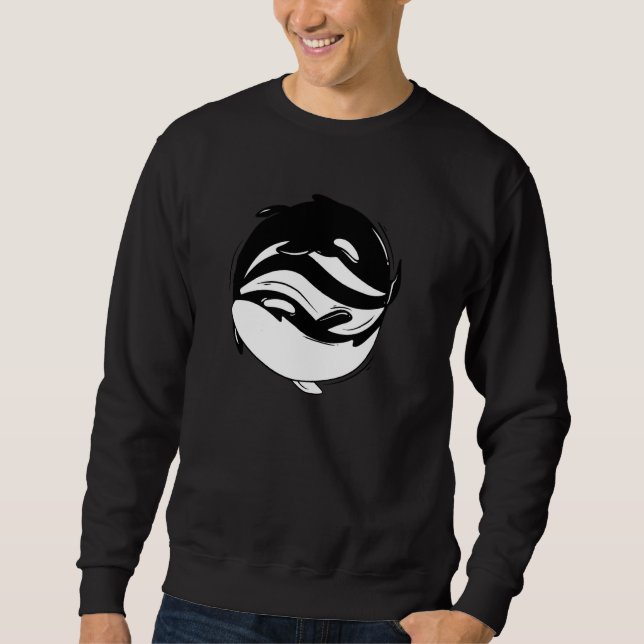 Yin Yang Épaulard Orque Pul Sweat à capuche (Devant)