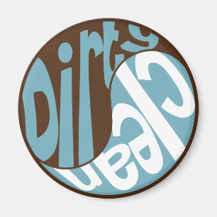 Yin Yang Lave-vaisselle propre Magnet Brown/bleu