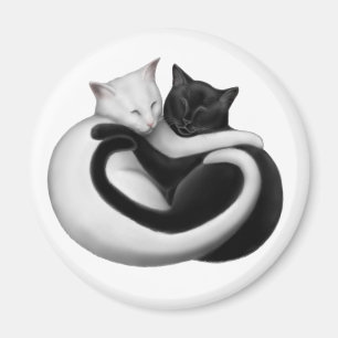 Yin Yang Love Cats Magnet