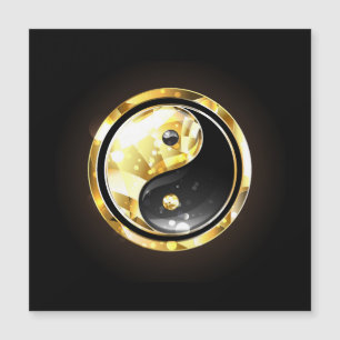 Yin Yang or en or sur fond noir