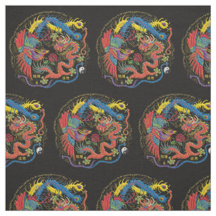 Yin Yang Phoenix et tissu de dragon