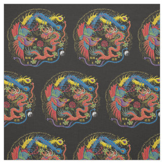 Yin Yang Phoenix et tissu de dragon