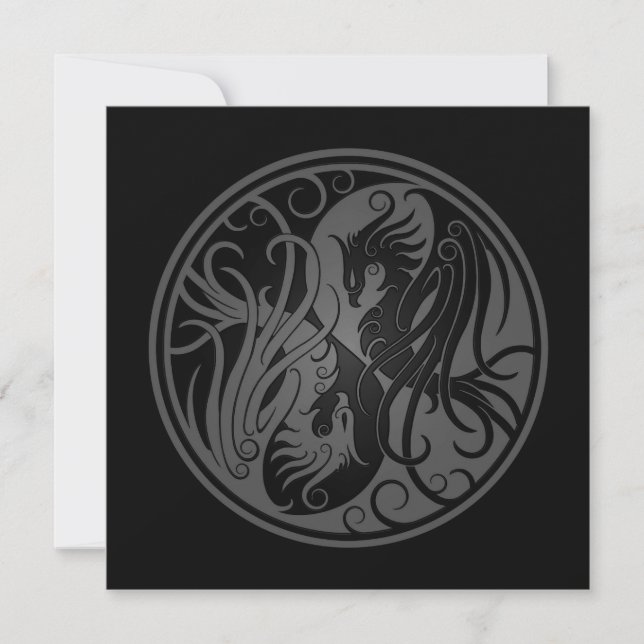 Yin Yang Phoenix gris et noir (Devant)