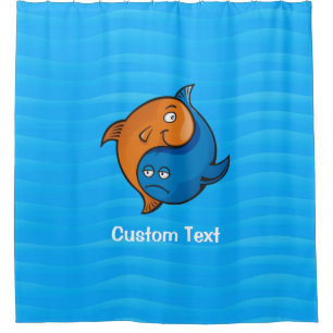 Yin Yang Poisson Cartoon Douche Rideau