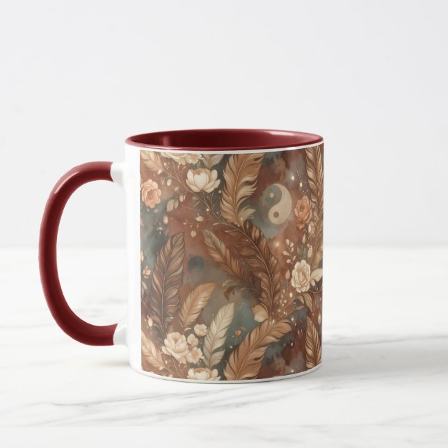 Yin Yang Rose & Feather | Mug Équilibre Sacré (Gauche)