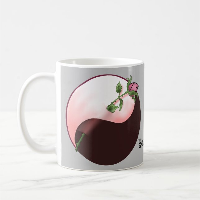 yin Yang rouge rose Mug (Gauche)