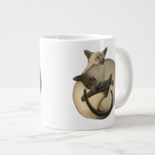 Yin Yang Siamese Cats Jumbo Mug