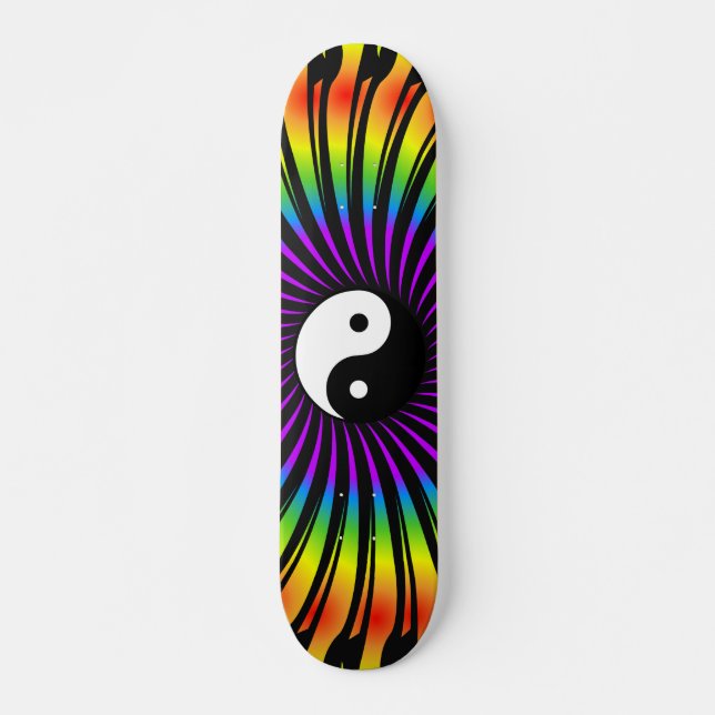 Yin Yang Symbole & Design Spiral : Skateboard (Devant)