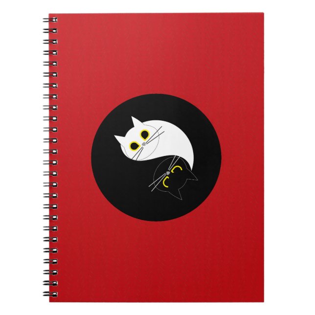 Yin Yang Zen Chat Carnet Spiral (Devant)
