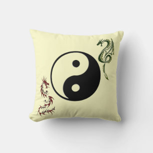 Ying Yang Coussin chinois du dragon