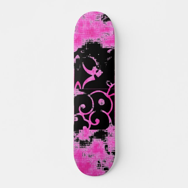 Yo Pink Grunge Skateboard (Devant)
