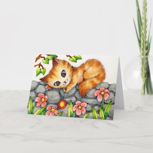 Yo-Yo Kitty - Carte de voeux pour chats (Devant)