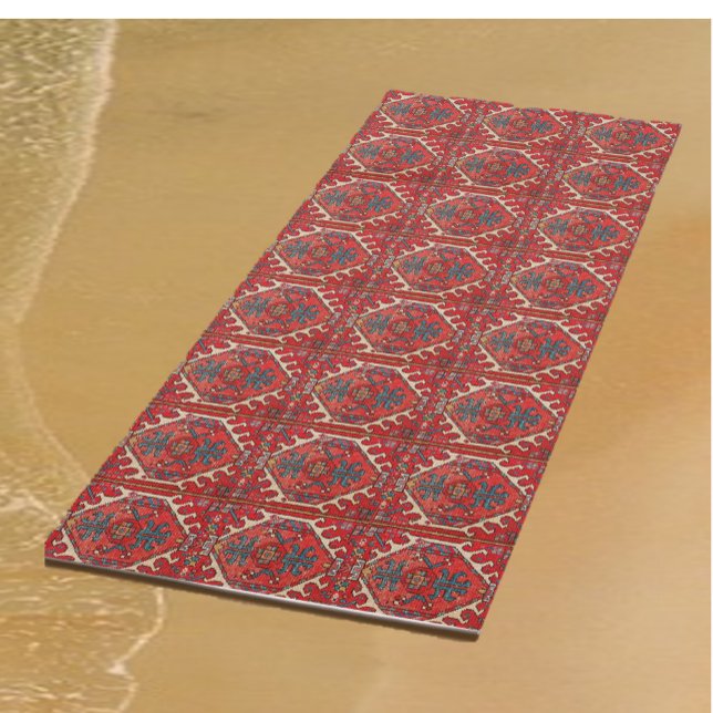 Yoga Carreaux de tapis rouge Perse vintage (Bookmark my store! https://www.zazzle.com/store/capricepetit)