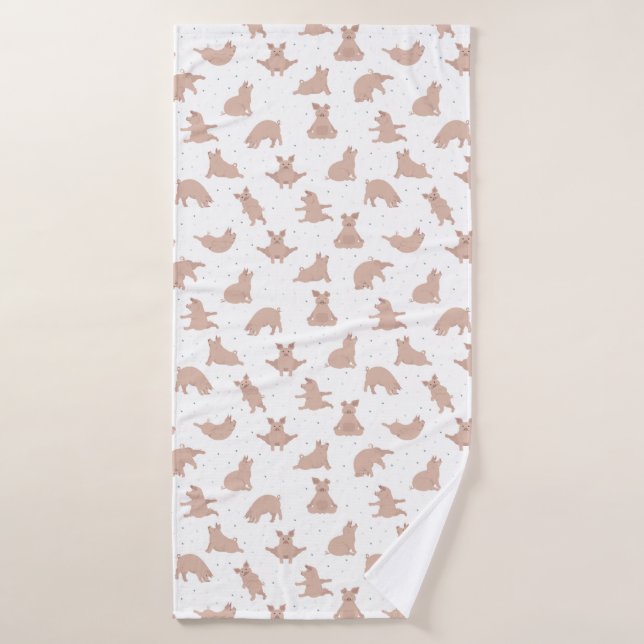 Yoga Cochon  (Serviette de bain)