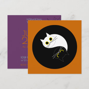 YOGA DAY STUDIO INVITATION - Funny Cat Card