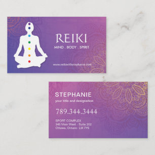 Yoga et cartes de visite de Reiki