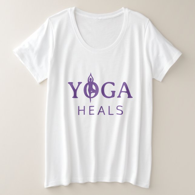 Yoga Guérit plus taille t shirt avec silhouette de (Design devant)