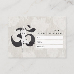 YOGA Instructeur Certificat cadeau Elegant Om Symb