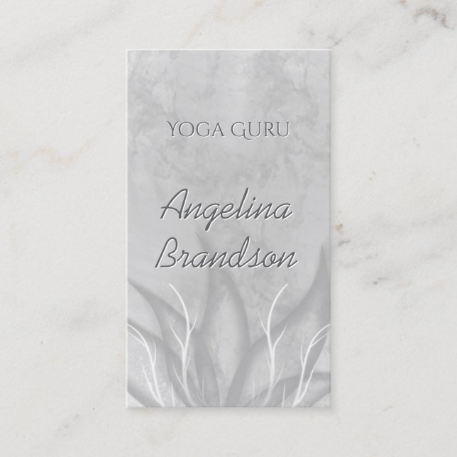 Yoga Instructeur Stylisé Lotus Carte Gris Fleur (Devant)
