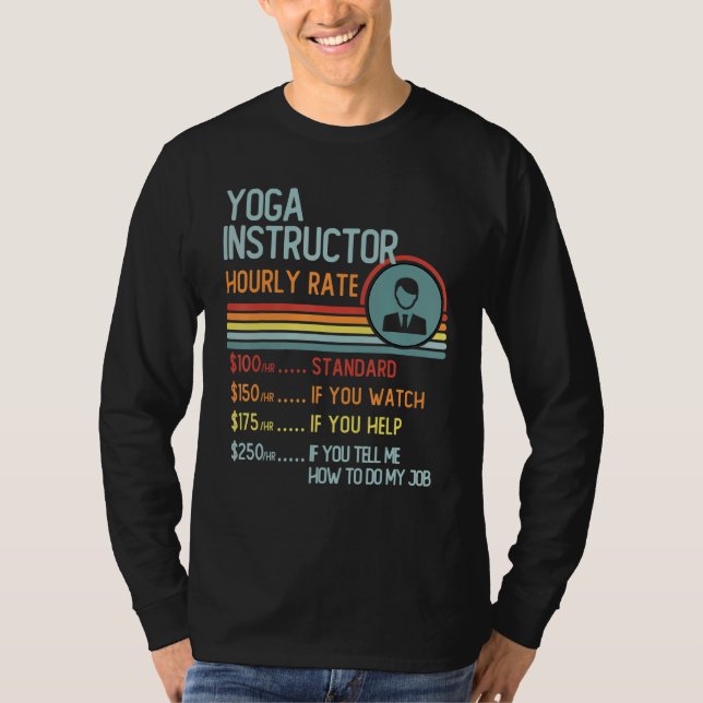 Yoga Instructor Hourly Rate T-Shirt Retro Job Titl (Devant)