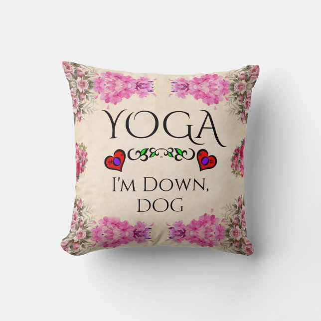 Yoga Je suis en bas, Oreiller de chien (Recto)