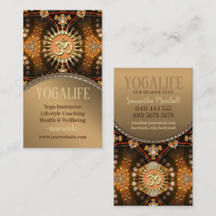 Yoga Life Caramel Gold OM New Age Carte de visite
