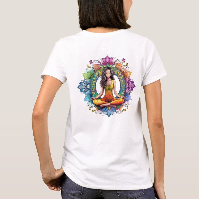 Yoga Mandala T-shirt pacifique (Dos)