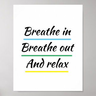 Yoga meditation breathe in breathe out poster