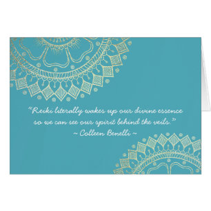 Yoga Meditation Instructor Blue Gold Mandala Quote