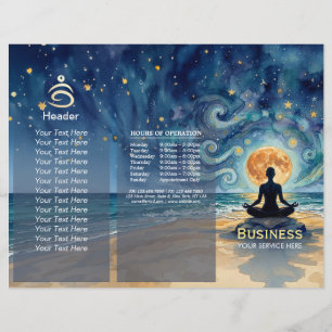 Yoga Méditation Nuit Étoilée Ciel Lune mer Tri-Pan