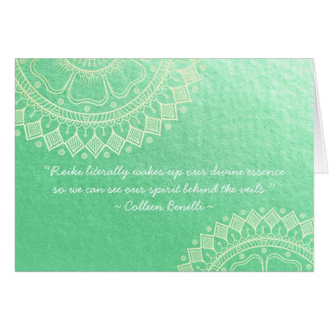 Yoga Meditation Teacher Green Gold Mandala Quotes (Devant Horizontal)