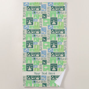 Yoga Motif texte personnalisé serviette de plage