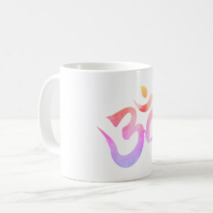 Yoga Mug, Mantra Om, Aquarelle Om Mug