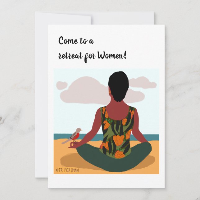 Yoga posant femme invitation (Devant)