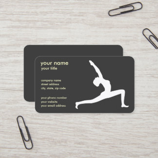 Yoga Pose Noir Silhouette Carte de visite