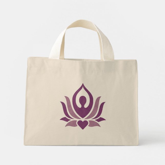 Yoga pose printed small tote bag (Dos)