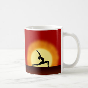 Yoga Posé Silhouette Lever du soleil Thé ou Mugs d