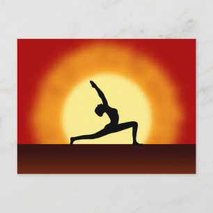 Yoga Pose Silhouette Sunrise Cartes postales