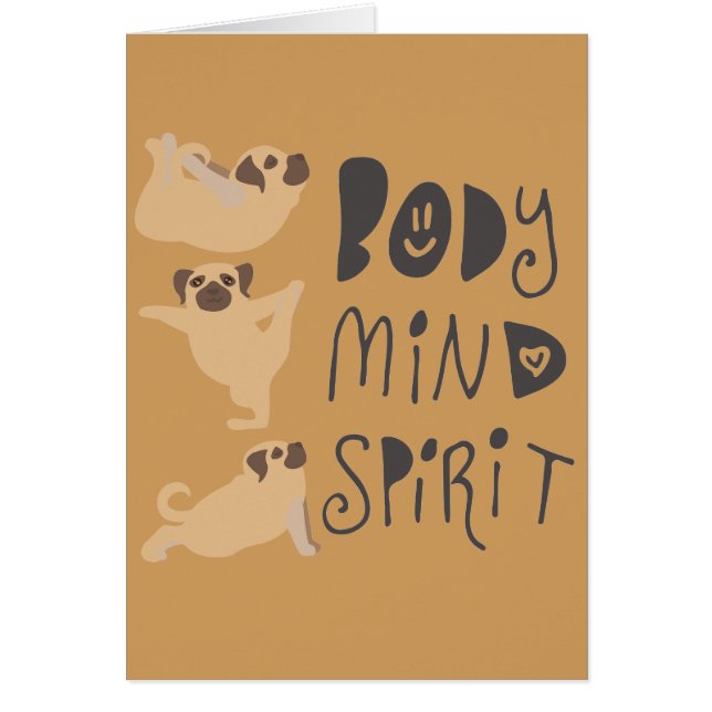 Yoga Pugs Greeting Card (Devant)