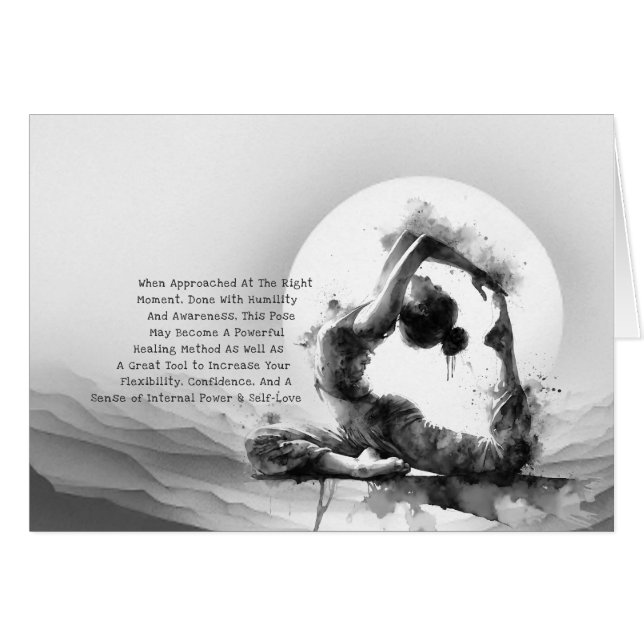 Yoga Reiki à une jambe King Pigeon Pose Aquarelle (Devant Horizontal)