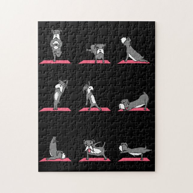 Yoga Schnauzer Dog Funny Jig Saw Puzzle (Vertical)