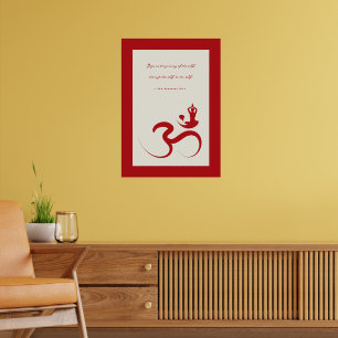 Yoga Silhouette Rouge Om Ohm Zen Poster Spirituel