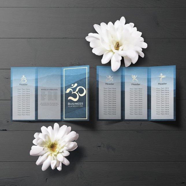 Yoga Studio Méditation Instructeur OM Sign Tri-Fol (Créateur téléchargé)