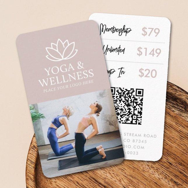 Yoga Studio Promotionnels Carte de visite QR Code (Créateur téléchargé)